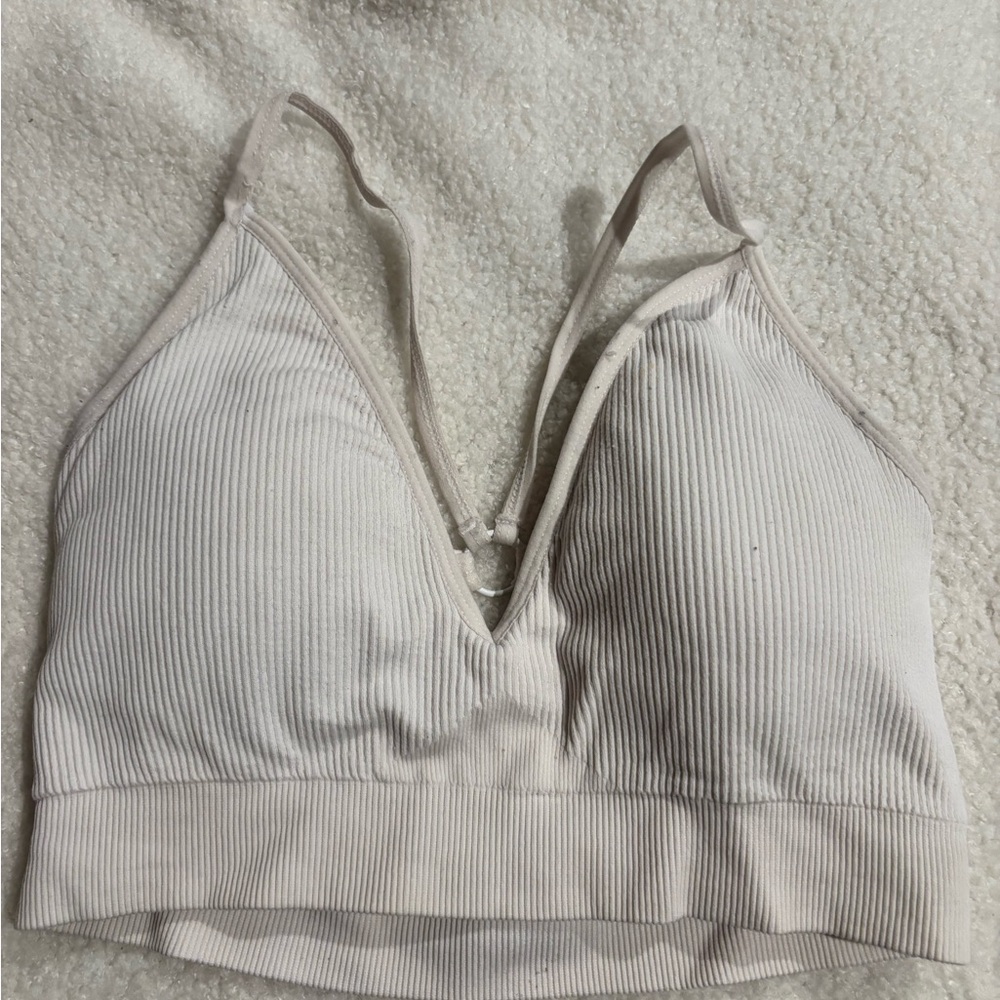 White glimpse ribbed seamless bra